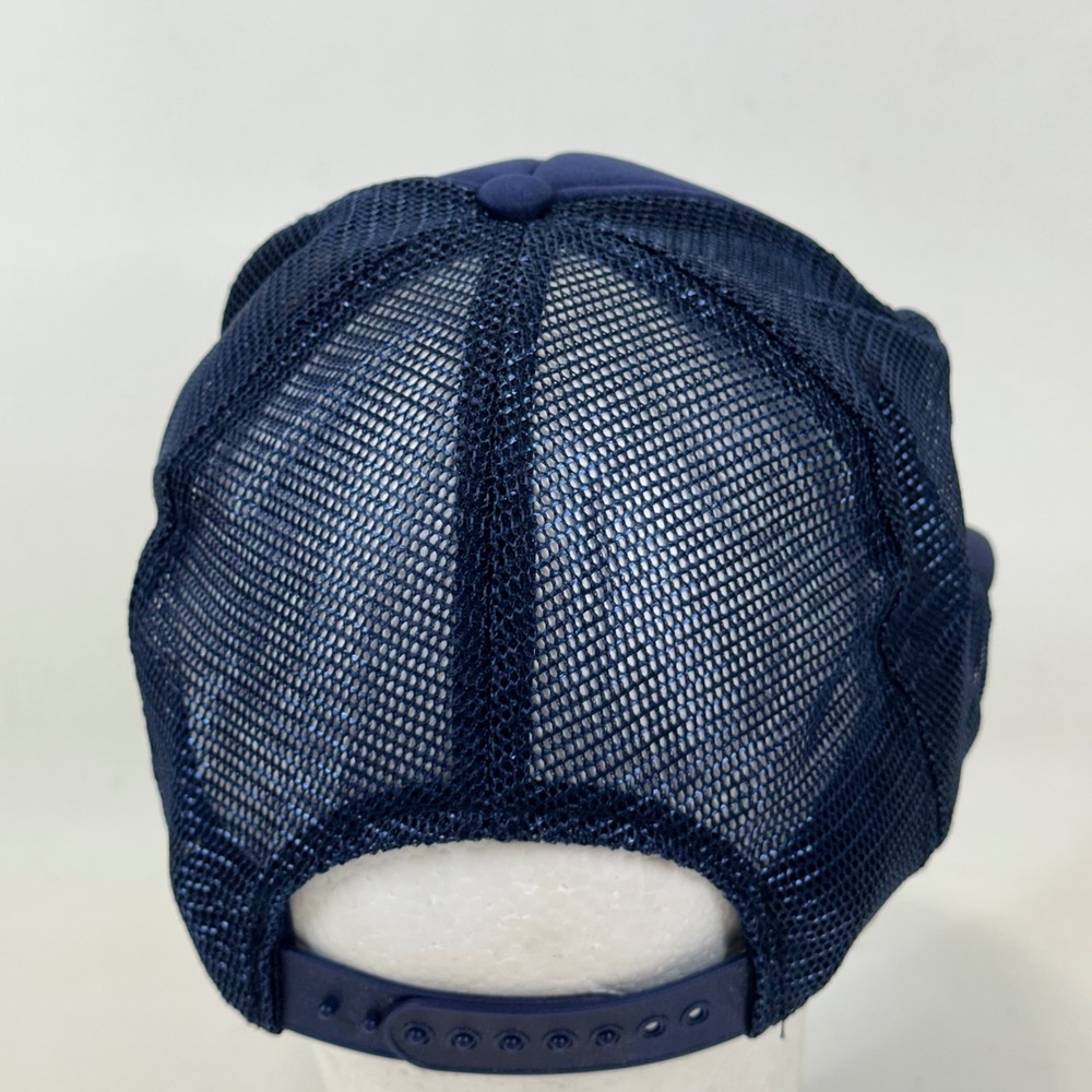 Vintage De Coster Egg Farms Massey MD Trucker Hat Navy Blue Snapback Mesh Nissin - Picture 4 of 8